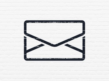 iş kavramı: duvar arka plan üzerinde e-posta