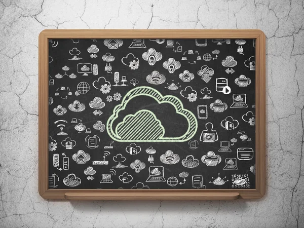 Cloud-Computing-Konzept: Cloud auf dem Schulboard Hintergrund — Stockfoto