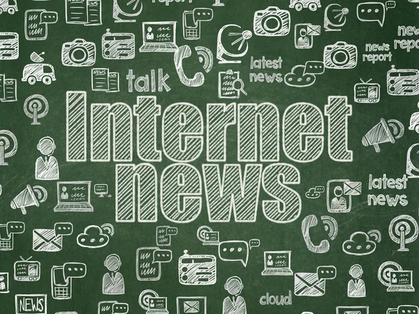 Konsep berita: Internet News on School Board background — Stok Foto