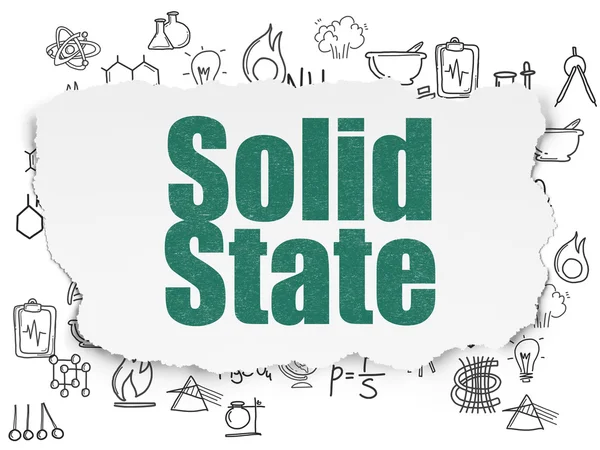 Vetenskap koncept: Solid State på sönderrivet papper bakgrund — Stockfoto