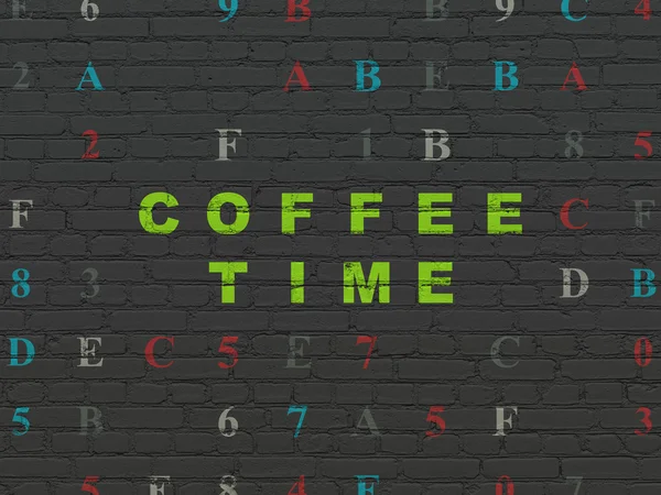 Time concept: Coffee Time on wall background — Stock Photo, Image