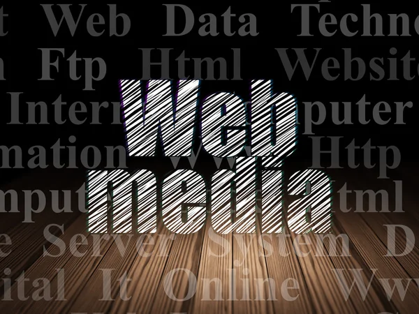 Concepto de diseño web: Web Media en sala oscura grunge — Foto de Stock