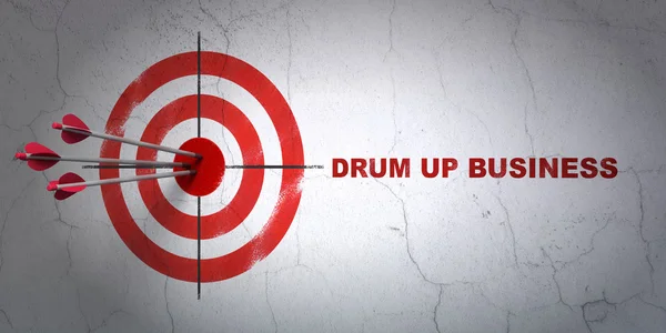 Finance concept: target and Drum up business on wall background — ストック写真