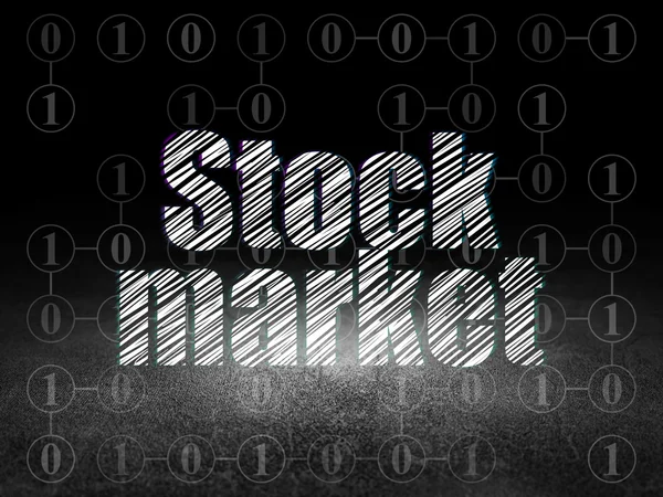 Finanční koncept: akciový trh v temné místnosti grunge — Stock fotografie