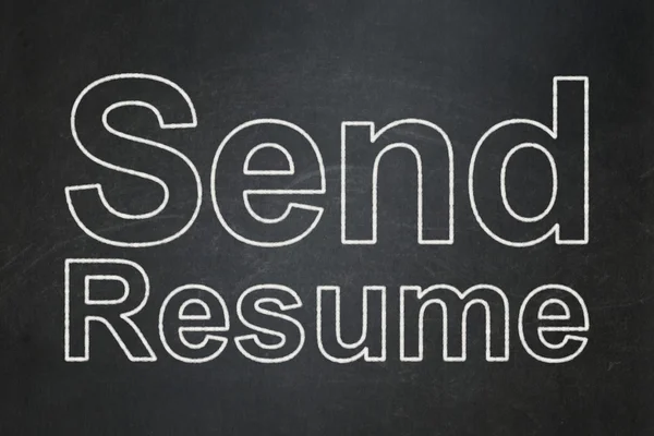 Business concept: Send Resume on chalkboard background
