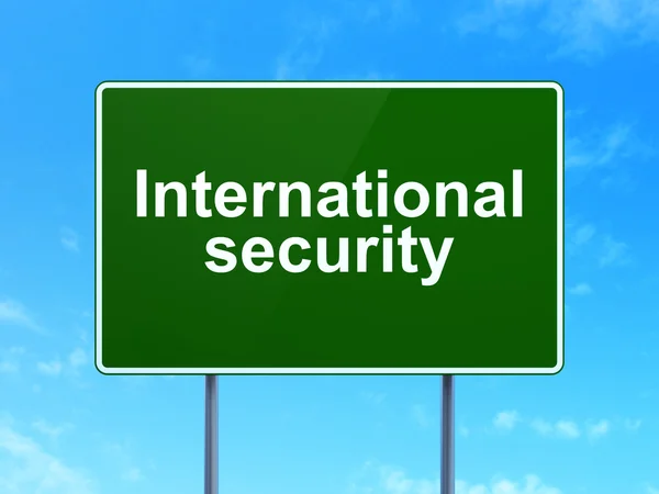 Concept de sécurité : International Security on road sign background — Photo