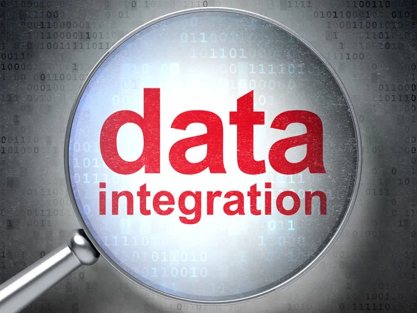 Data concept: Data Integration with optical glass — Stock Photo, Image