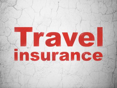 Sigorta kavramı: duvar arka plan üzerinde seyahat sigortası