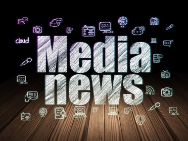 Haber kavramı: grunge karanlık odada medya haber