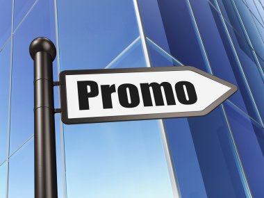 Reklam konsepti: Bina arka plan promo işareti