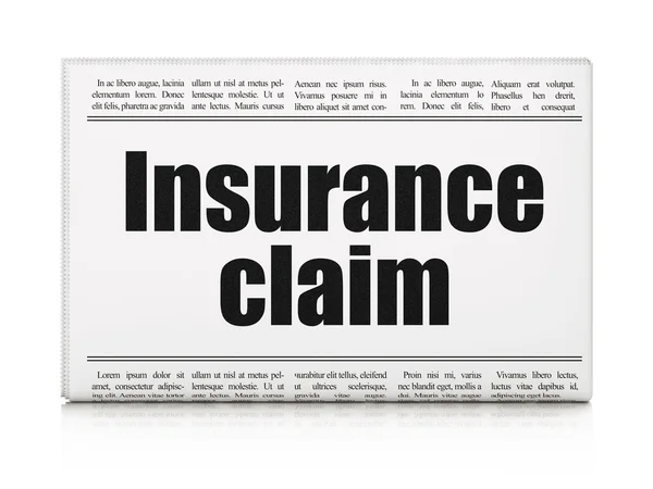 Insurance concept: newspaper headline Insurance Claim — Stock Photo, Image