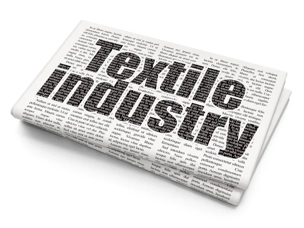 Concepto de industria: Industria textil sobre fondo periodístico — Foto de Stock