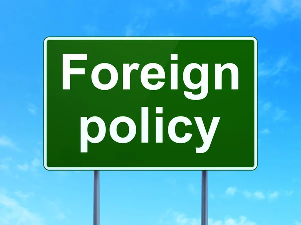 Political concept: Foreign Policy on road sign background