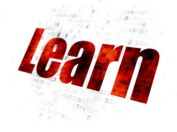 Conceito de aprendizagem: aprender sobre fundo digital — Fotografia de Stock