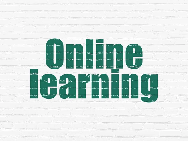 Koncepcja studia: Online uczenia się na tle ściany — Zdjęcie stockowe