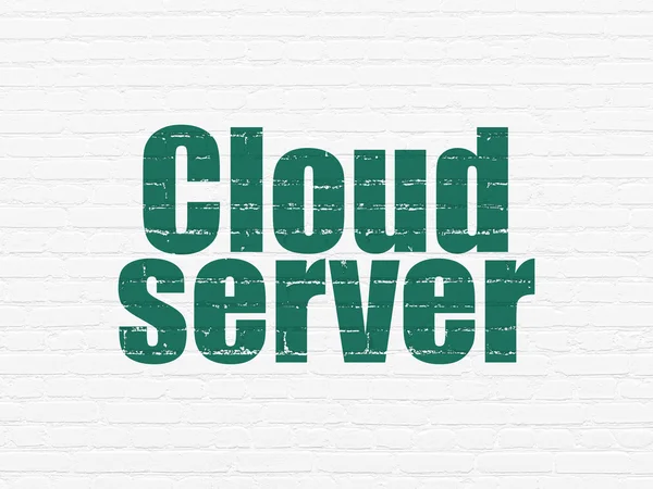 Cloud-Netzwerkkonzept: Cloud-Server auf Wandhintergrund — Stockfoto