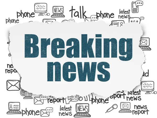 News concept: Breaking News on Torn Paper background — Stock Photo, Image