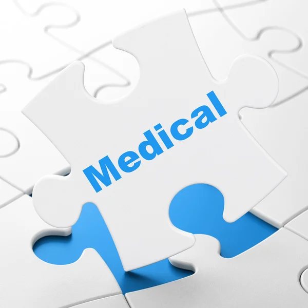 Concetto di salute: medico su sfondo puzzle — Foto Stock