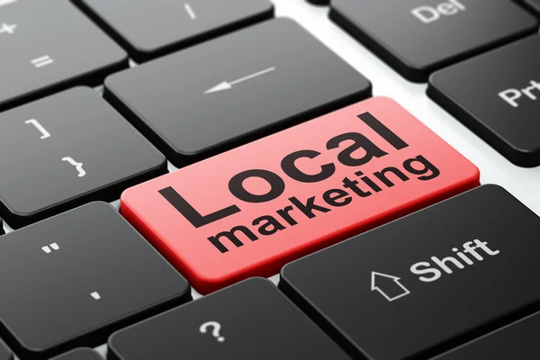 Marketing concept: Local Marketing on computer keyboard background — Stock Photo, Image