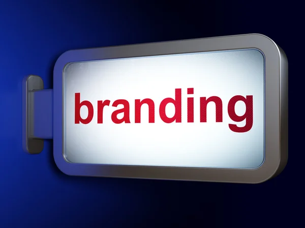 Concepto de marketing: Branding en el fondo de la cartelera — Foto de Stock