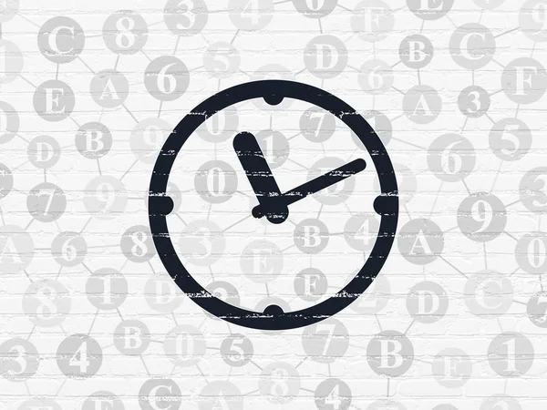 Timeline concept: Clock on wall background — Stock Photo, Image