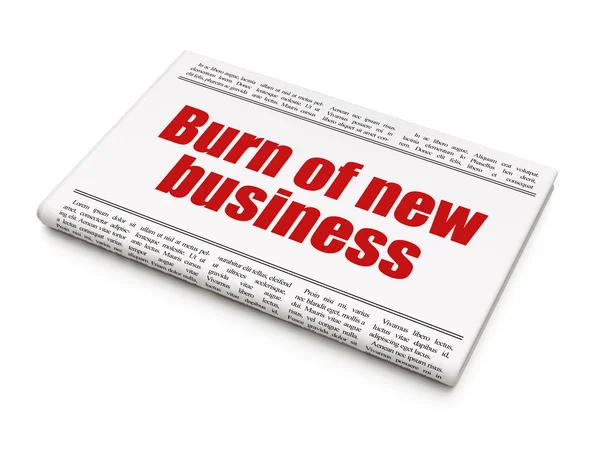 Affärsidé: tidningsrubrik brännskada av nytt företag — Stockfoto