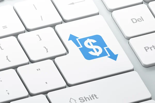 Concetto di finanza: Finanza su sfondo tastiera del computer — Foto Stock