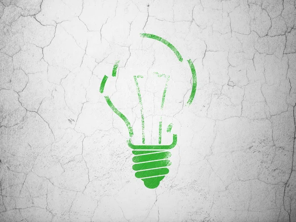 Finance concept: Light Bulb on wall background — Stock Photo, Image