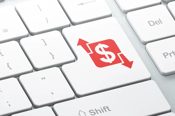 Business concept: Finanza su sfondo tastiera del computer — Foto Stock