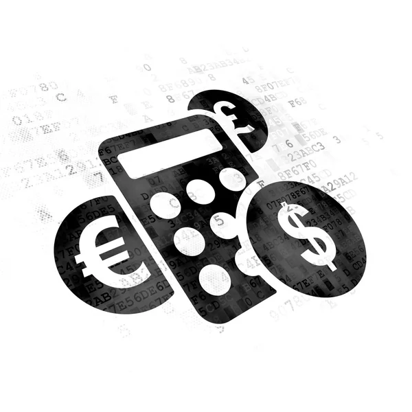 Concepto de negocio: Calculadora sobre fondo digital — Foto de Stock