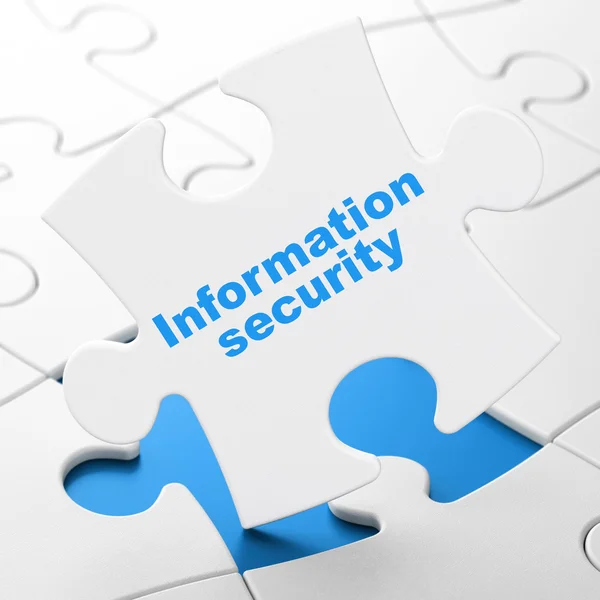 Safety concept: Information Security on puzzle background — Stok fotoğraf