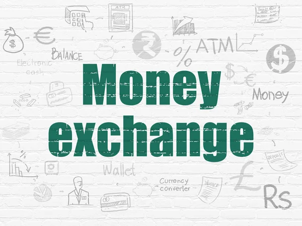 Currency concept: Money Exchange on wall background — Stock Photo, Image