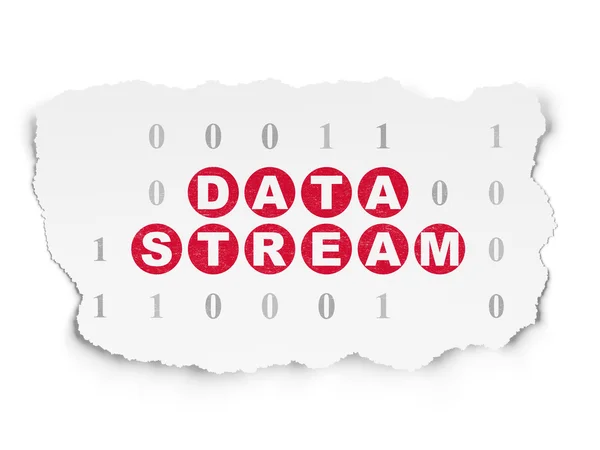 Information koncept: Data Stream på revet papir baggrund - Stock-foto