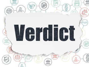 Hukuk kavramı: yırtık kağıt arka plan üzerinde karar