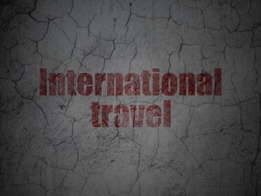 Seyahat konsepti: Grunge duvar arka planda Uluslararası Seyahat