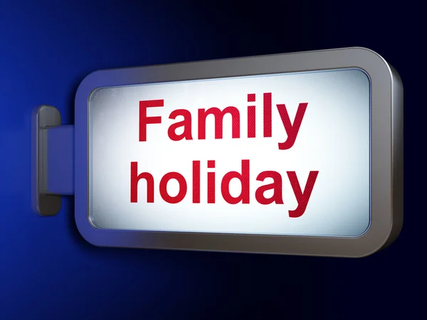 Tourism concept: Family Holiday on billboard background — Stock Photo, Image