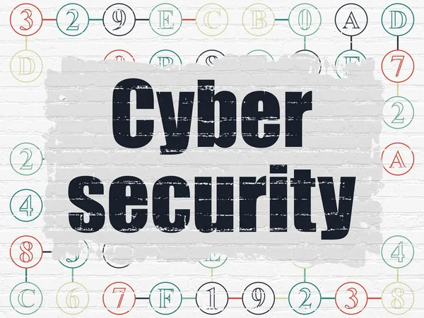Sikkerhedskoncept: Cyber Sikkerhed på vægbaggrund - Stock-foto