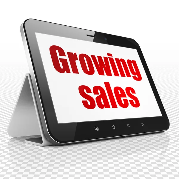 Business concept: Tablet Computer with Growing Sales on display — Stock Photo, Image