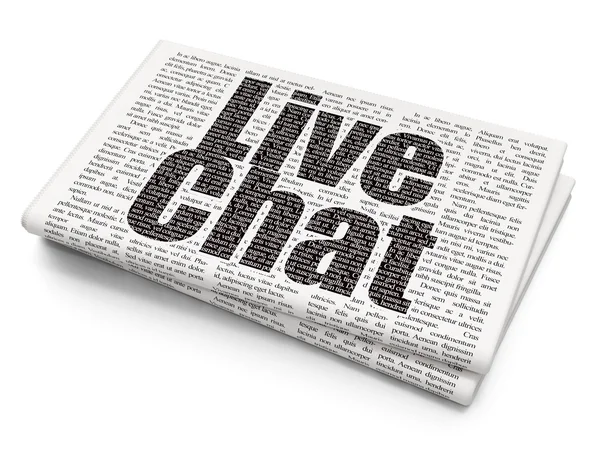 Conceito de desenvolvimento Web: Chat ao vivo em fundo de jornal — Fotografia de Stock