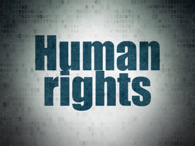 Siyasi kavram: insan hakları dijital veri kağıt arka plan üzerinde