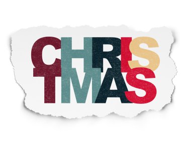 Tatil kavramı: Noel yırtılmış kağıt arka plan üzerinde