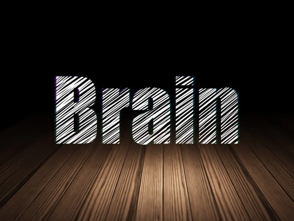 Egészségügyi koncepció: agy grunge sötét szobában — Stock Fotó