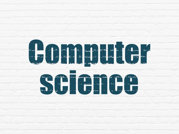 Conceito de ciência: Ciência da Computação sobre fundo de parede — Fotografia de Stock