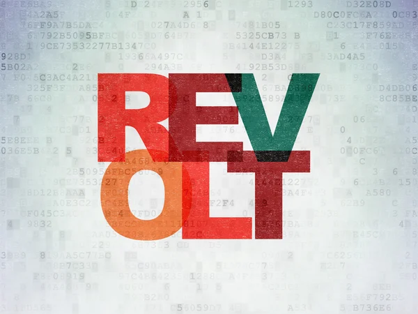 Politics concept: Revolt on Digital Data Paper background