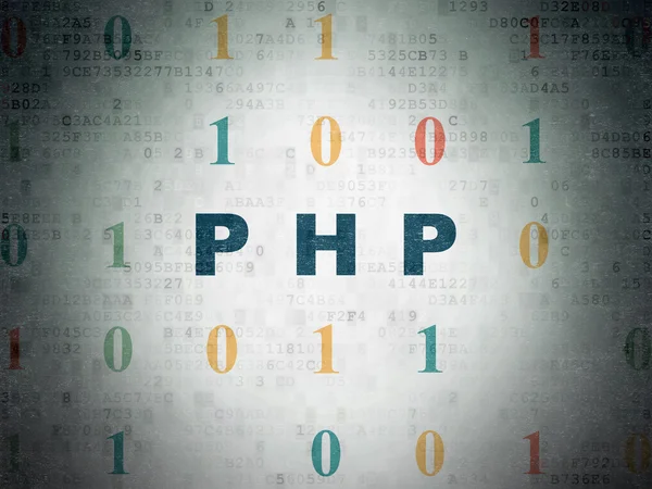 Concepto de programación: Php en el fondo del documento de datos digitales — Foto de Stock
