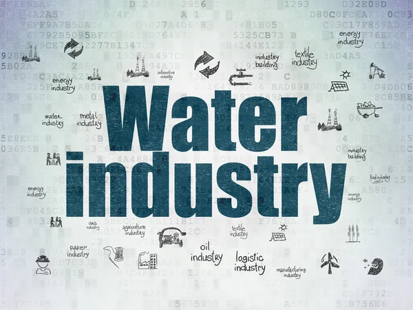 Industrie concept: waterindustrie op digitale Data-Paper achtergrond — Stockfoto