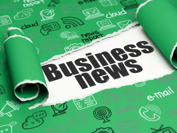 News concept: black text Business News under the piece of  torn paper — Stockfoto