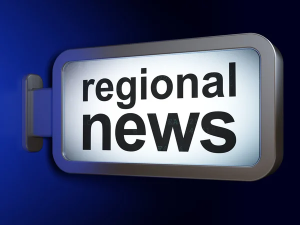 Concepto de noticias: Noticias regionales sobre fondo de la cartelera — Foto de Stock