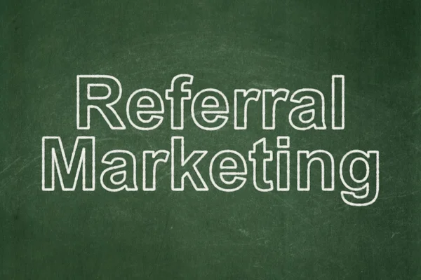 Marketing concept: Referral Marketing on chalkboard background — Stock Photo, Image