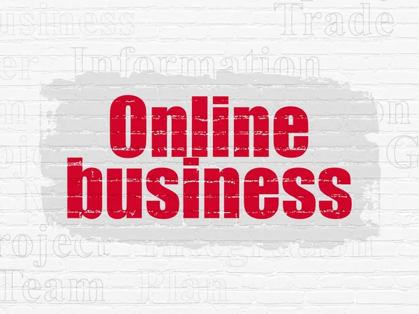Концепція бізнесу: Інтернет-бізнес на фоні стіни — стокове фото